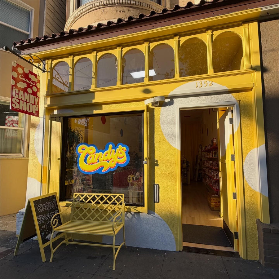 The yellow Candy's storefront at 1352 Haight St