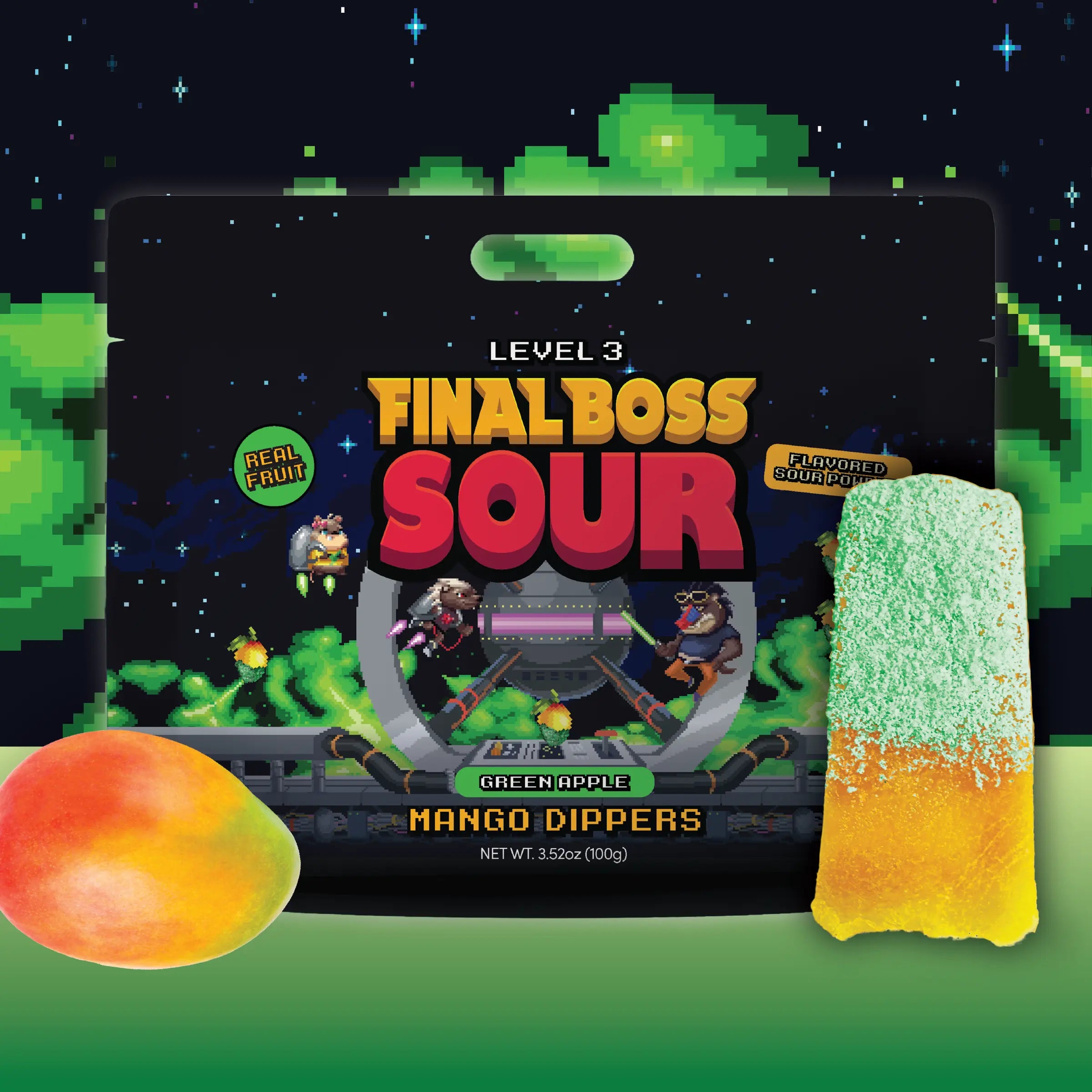 Mango Dippers 1-Pack (Blue Razz, Green Apple, Grape, Cherry): 1-Pack Blue Razz