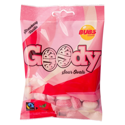 Bubs Strawberry with Vanilla Sour Ovals 90g Candy's
