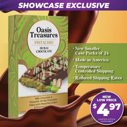 Dubai Chocolate Bar Pistachio by Oasis Treasures Made in USA Candy's