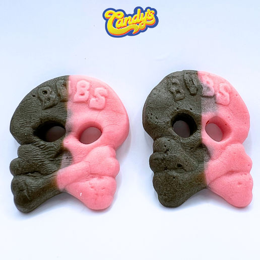 Bubs Foamy Licorice Raspberry Skulls Candy's
